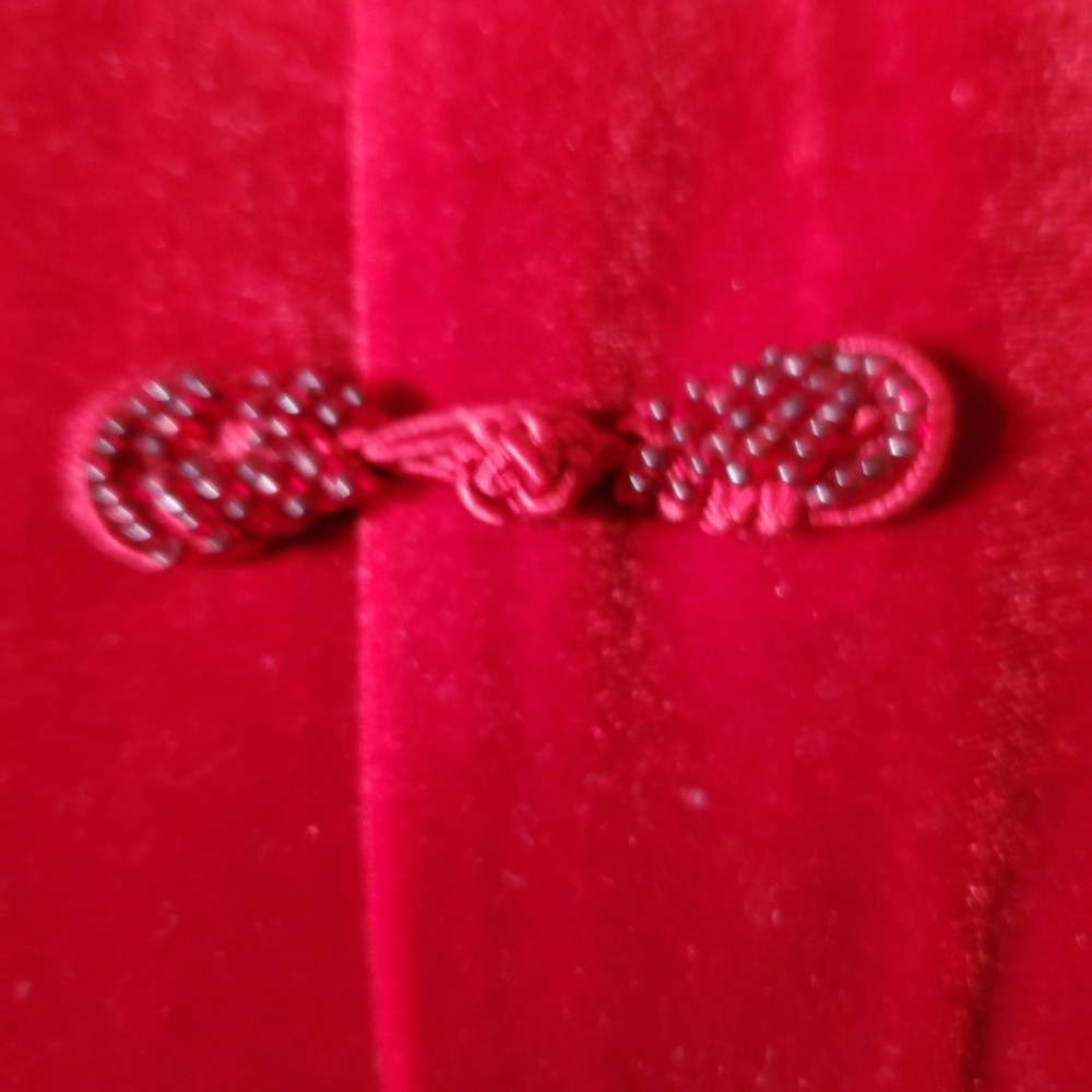 Carol Little Mandarin style Chile Red jacket/top - Picture 3 of 6